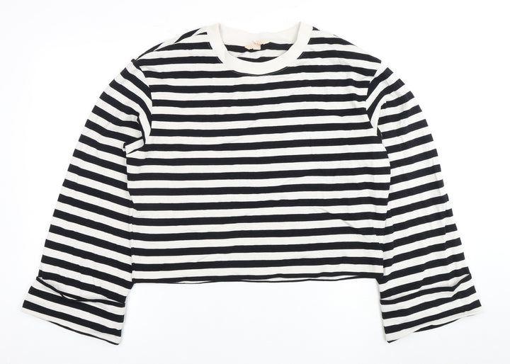 H&M Women's Striped Cropped Long Sleeve T-Shirt