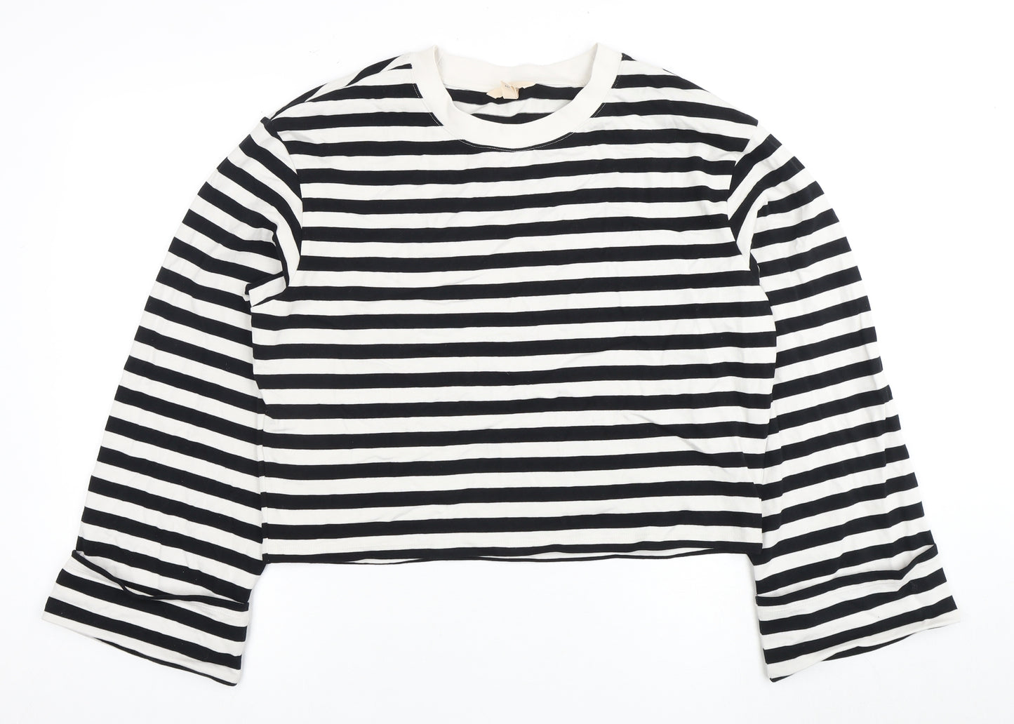 H&M Women's Striped Cropped Long Sleeve T-Shirt