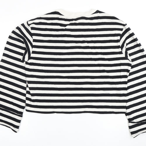 H&M Women's Striped Cropped Long Sleeve T-Shirt