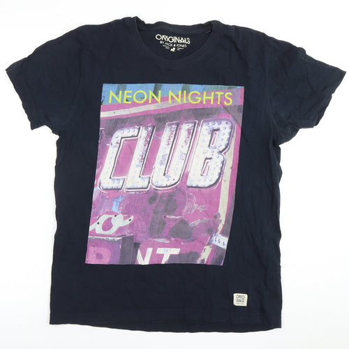 Jack & Jones Men's Black L Graphic Print T-Shirt