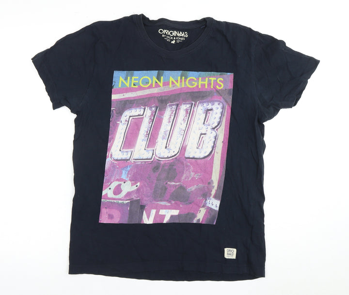 Jack & Jones Men's Black L Graphic Print T-Shirt