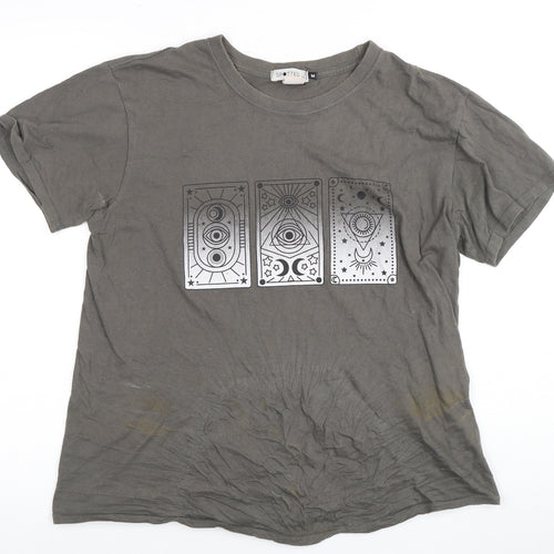 SPOTTED Women’s Grey Mystical Graphic T-Shirt M