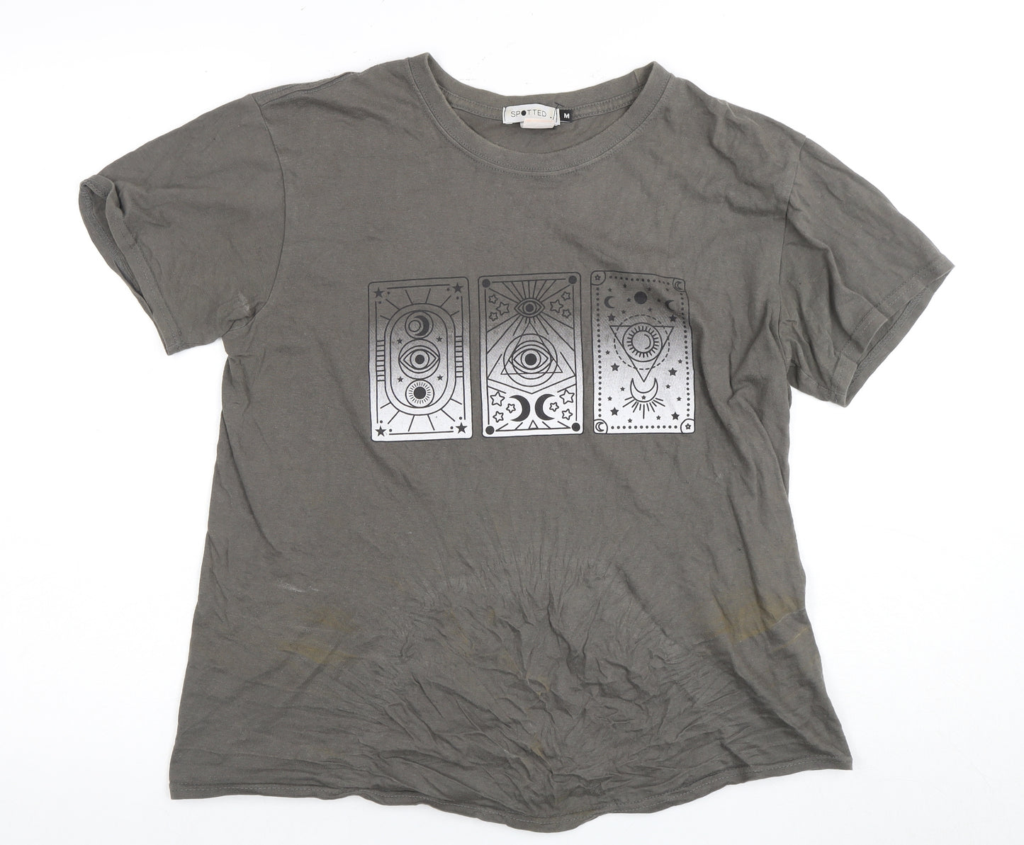 SPOTTED Women’s Grey Mystical Graphic T-Shirt M