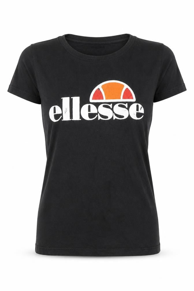 Front view of Ellesse Teens Black Short Sleeve T-Shirt, S