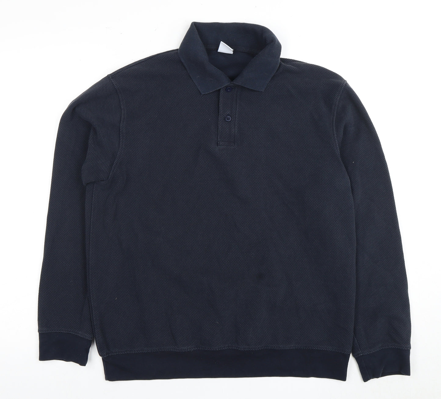 Zara Men Blue Long Sleeve Polo Shirt