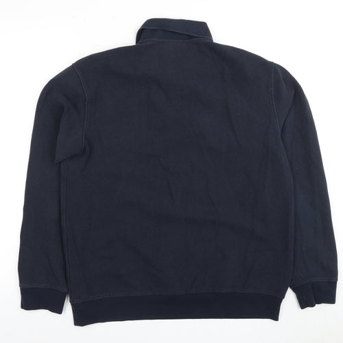 Zara Men Blue Long Sleeve Polo Shirt