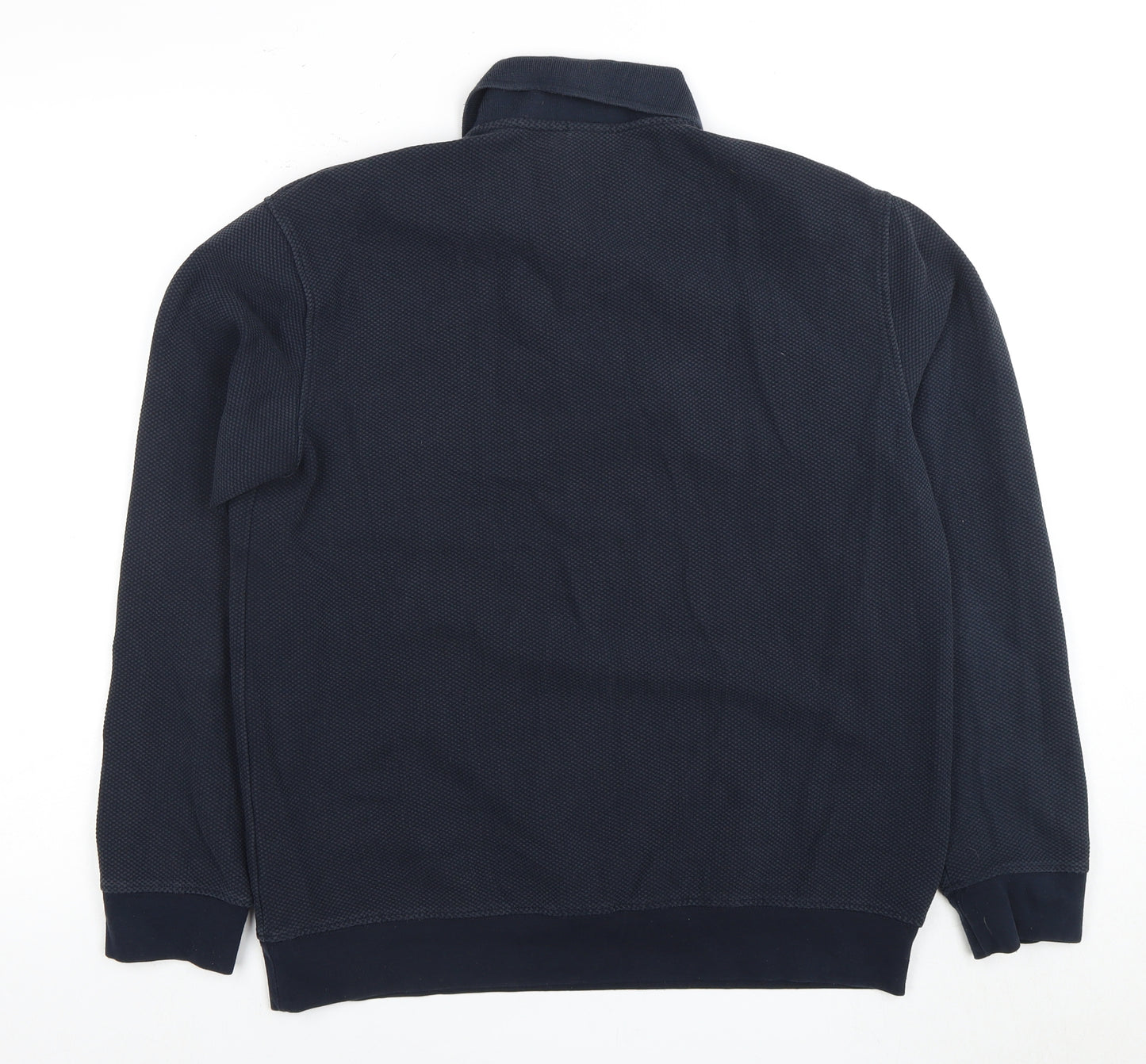 Zara Men Blue Long Sleeve Polo Shirt