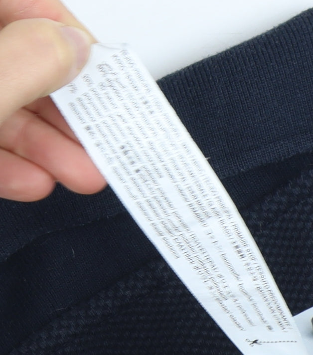 Zara Men Blue Long Sleeve Polo Shirt