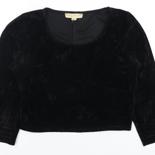Staring at Stars Women's Black Velvet Top, L