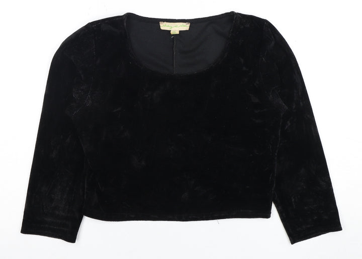 Staring at Stars Women's Black Velvet Top, L