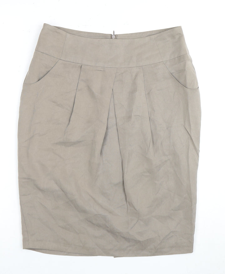 Wallis Women's Beige Pencil Skirt Size 10