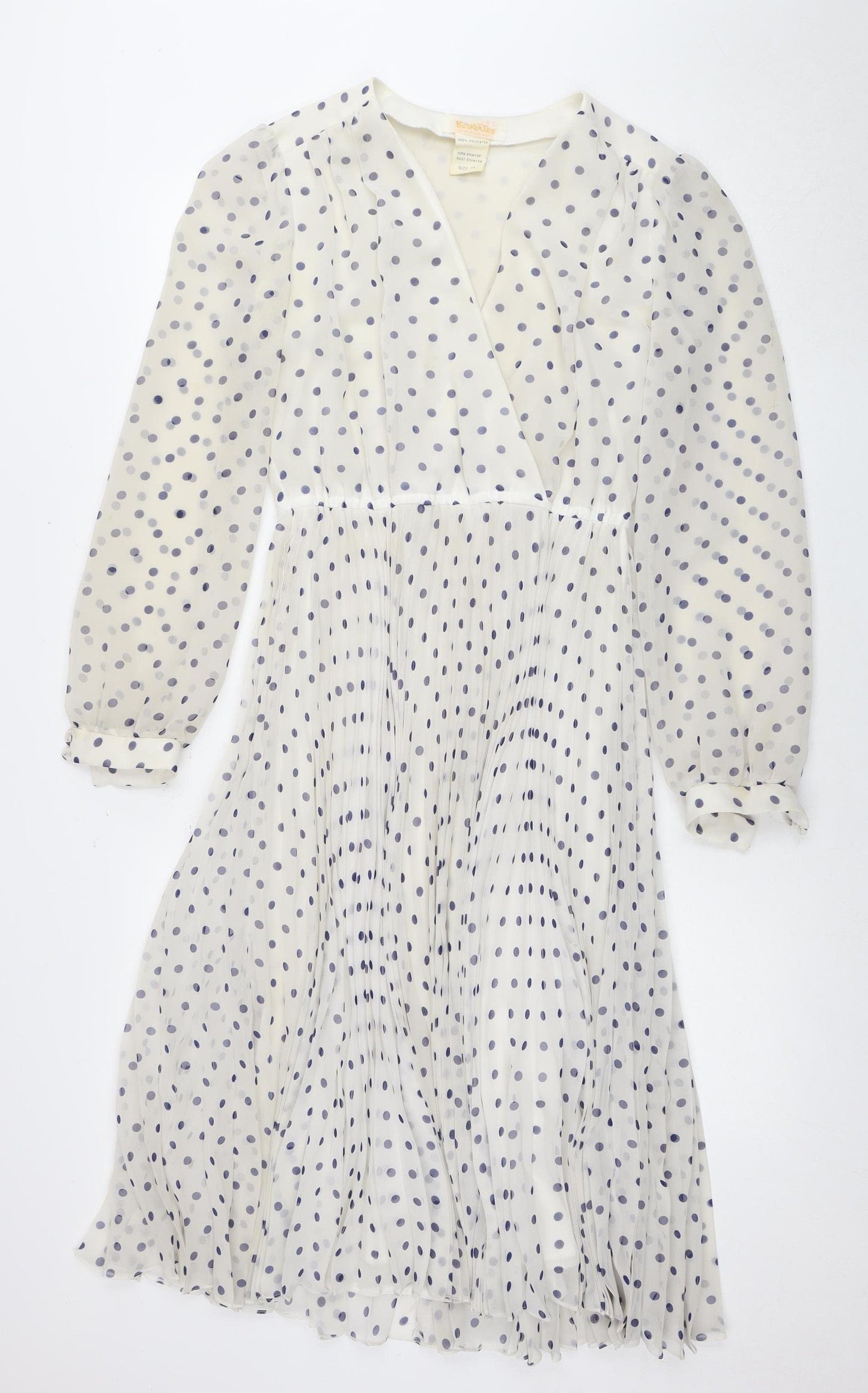 Berketex Women's White Polka Dot Dress Size 12