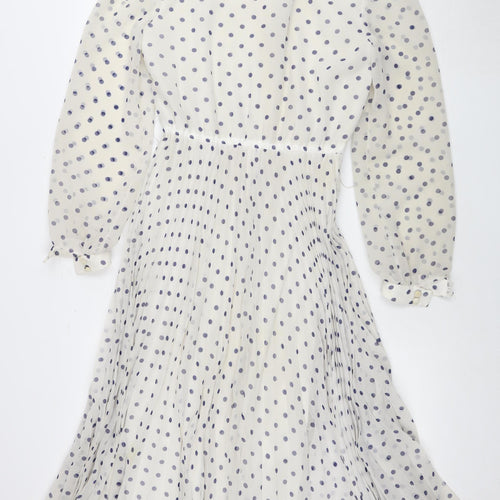 Berketex Women's White Polka Dot Dress Size 12
