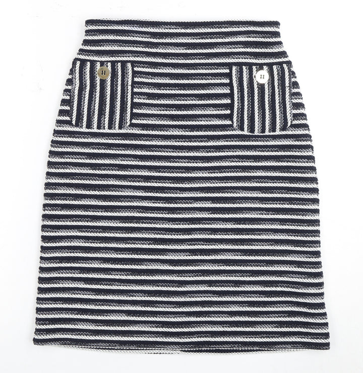 Iblues Women's Multicoloured Striped Pencil Skirt