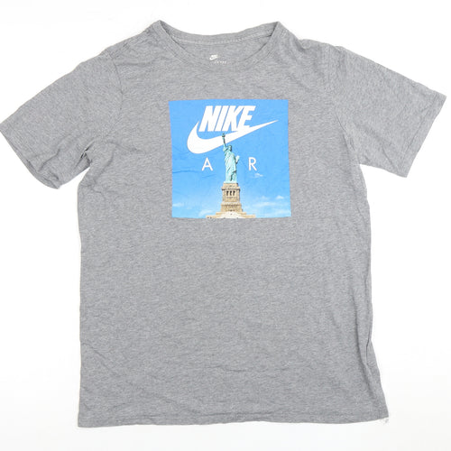 Nike Boys Grey Graphic Print T-Shirt XL Athletic Cut