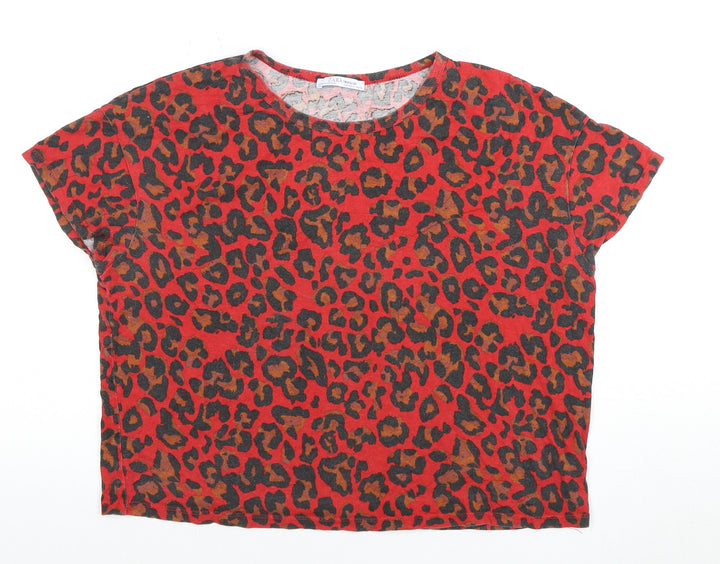 Zara Women's Multicoloured Animal Print T-Shirt Size 8