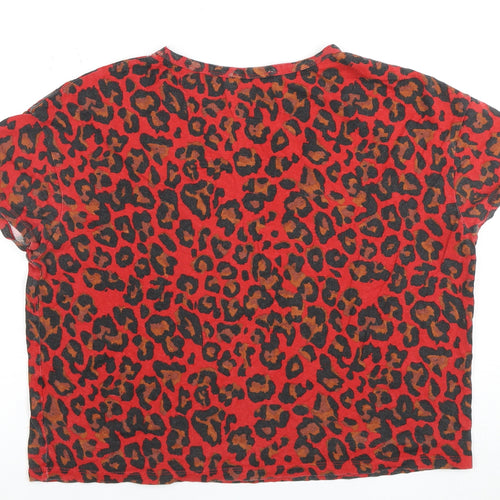 Zara Women's Multicoloured Animal Print T-Shirt Size 8
