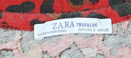 Zara Women's Multicoloured Animal Print T-Shirt Size 8