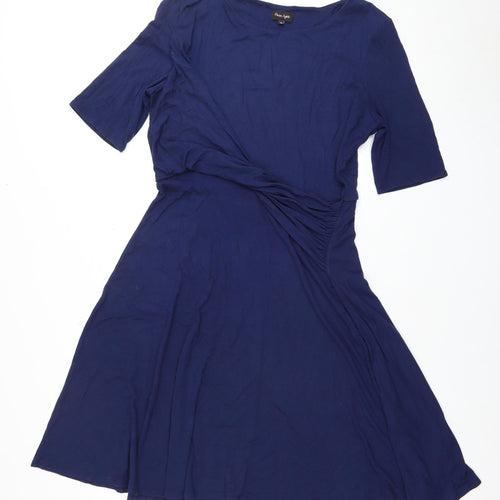 Frock and Frill Women's Blue Half Sleeve Dress