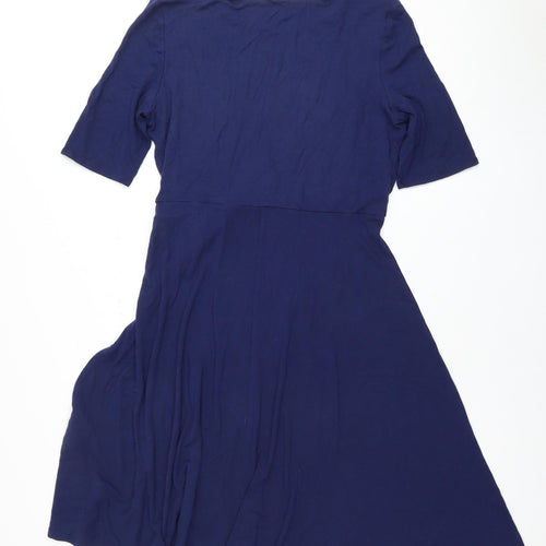 Frock and Frill Women's Blue Half Sleeve Dress