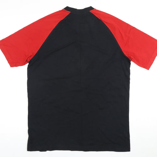 WORKWEAR Men's M Black Red Crew Neck T-Shirt