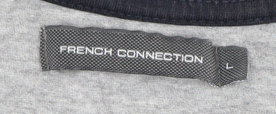 French Connection Men's Grey Black Large T-Shirt