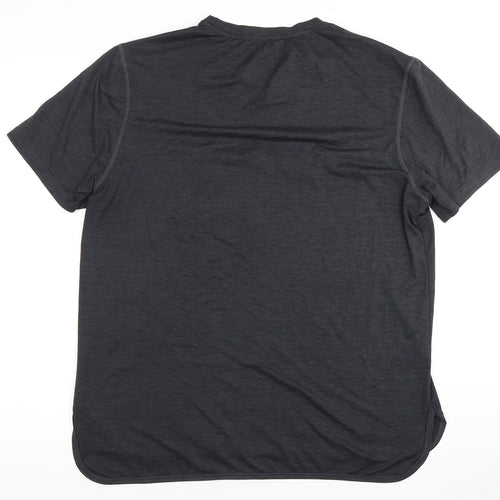 Creo Men's Black T-Shirt - Size L, Crew Neck, Casual