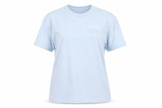 Front view of 35 Colour Staple unisex blue cotton t-shirt m