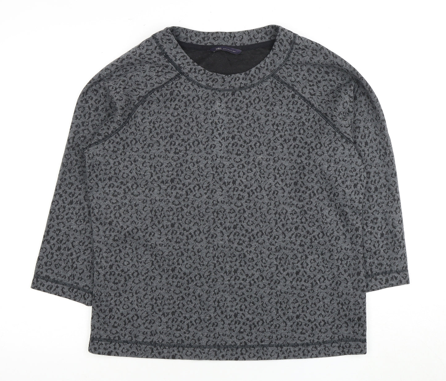 Marks and Spencer Grey Animal Print Women's T-Shirt Size 14