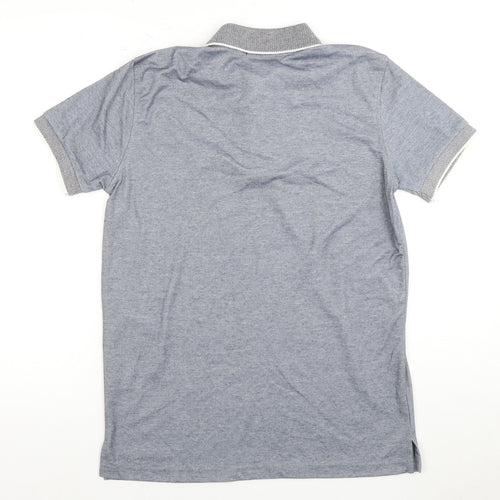 Hugo Boss Men's Grey Polo Shirt S with Button-Down Collar