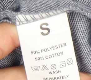 Hugo Boss Men's Grey Polo Shirt S with Button-Down Collar