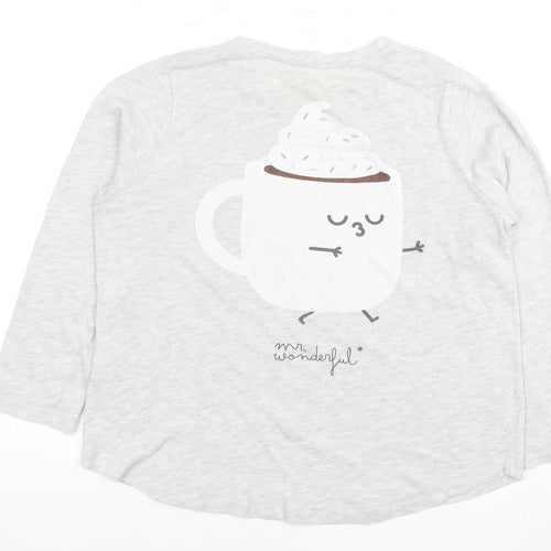 Oxyso Unisex Grey Cartoon T-Shirt - Medium, Casual