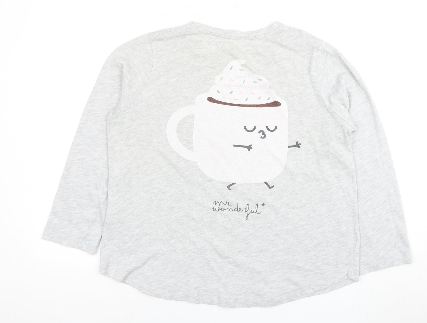 Oxyso Unisex Grey Cartoon T-Shirt - Medium, Casual