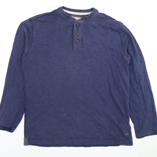 Marks and Spencer Men's Blue M Polo Long Sleeve