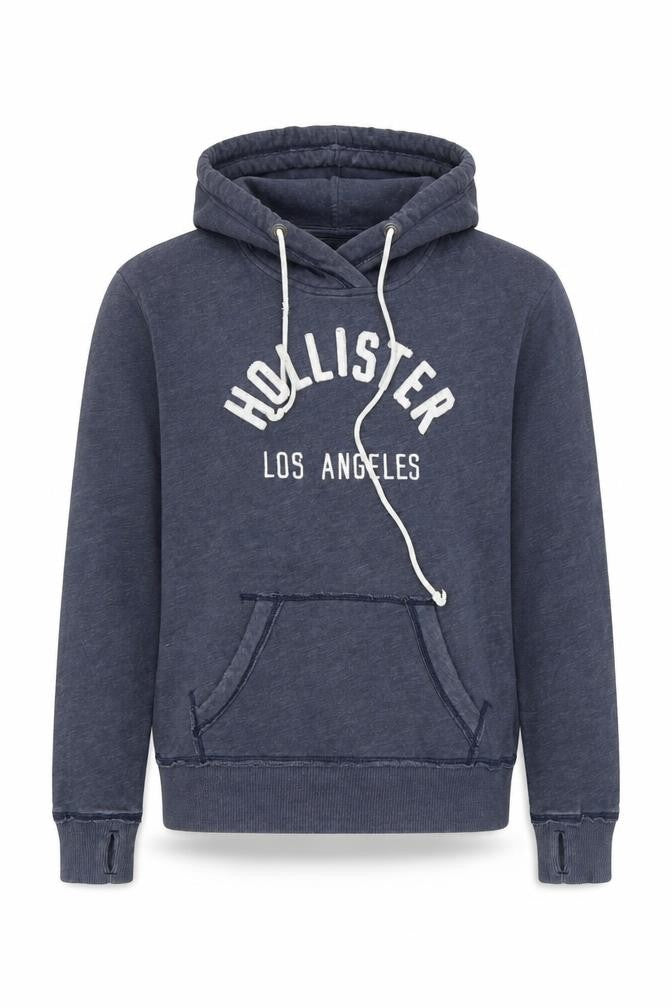 Front view of Hollister Men's Blue XS Pullover Hoodie