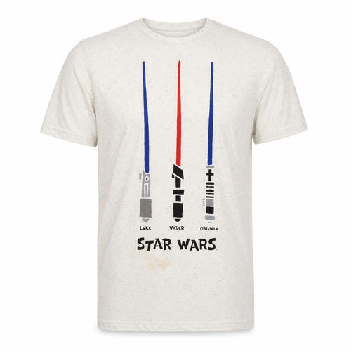Star Wars Beige XL Jersey T-Shirt with Lightsaber Print