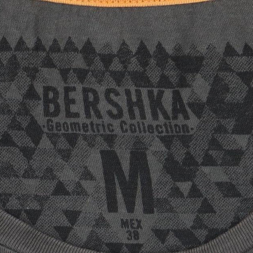 Bershka Men's Geometric Print T-Shirt, M Multicoloured