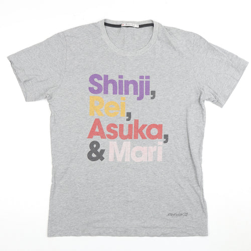 UT Men's Grey Anime T-Shirt, Medium, Cotton Graphic
