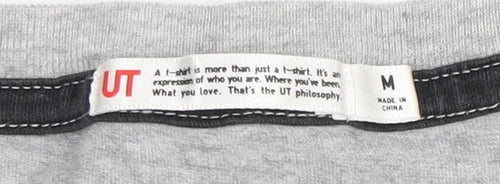 UT Men's Grey Anime T-Shirt, Medium, Cotton Graphic