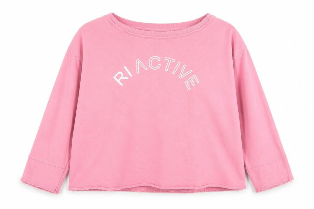 Front view of River Island Pink Women's Pullover Sweatshirt, size 8