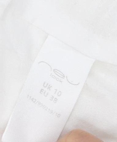 New Look Women's White Skirt Size 10 Linen Blend