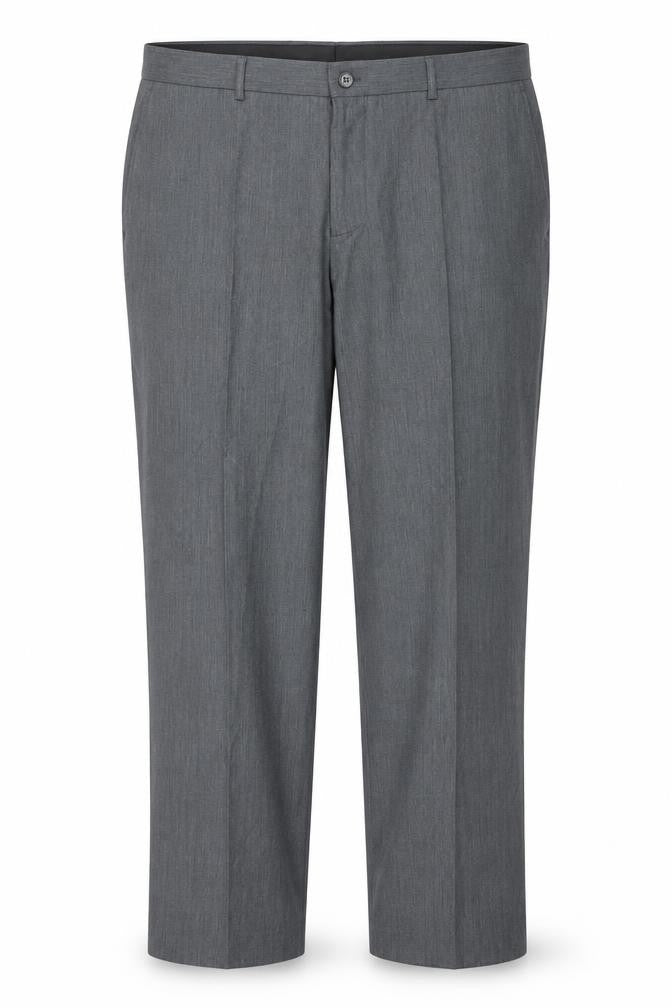 Front view of BHS Men's Grey Trousers, 38S, Business Style