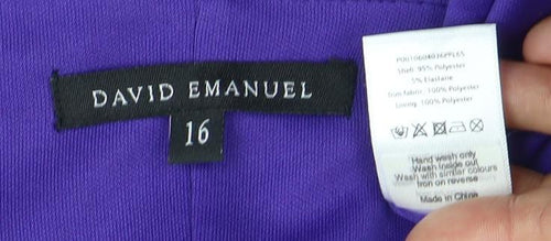 David Emanuel Women’s Purple A-Line Party Dress - Size 16