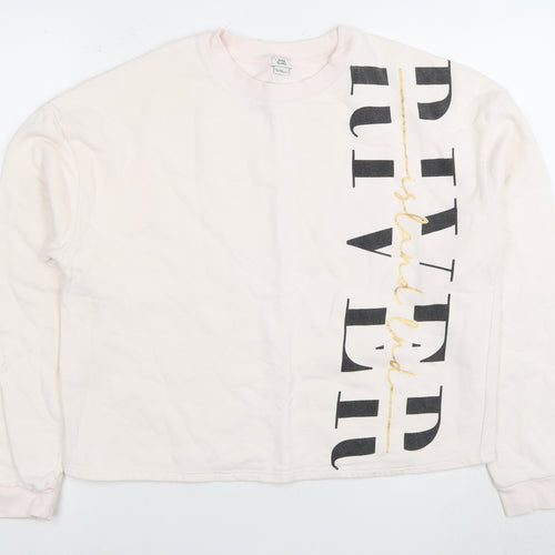 River Island Teen Girls' Pink Pullover Sweatshirt XS