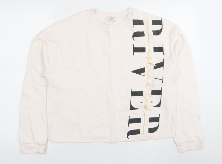 River Island Teen Girls' Pink Pullover Sweatshirt XS