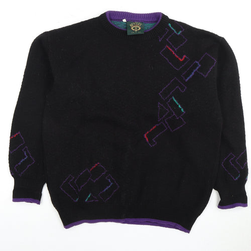 Bentley Casualwear Women's Black S Geometric Pullover Jumper