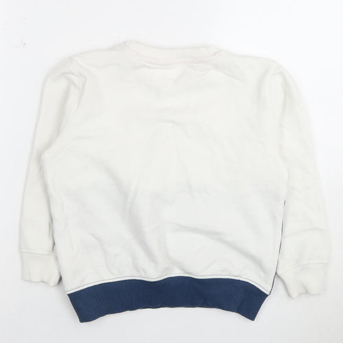 Next Boys Nautical Sweatshirt, White/Blue, 8-9 Years, Pullover