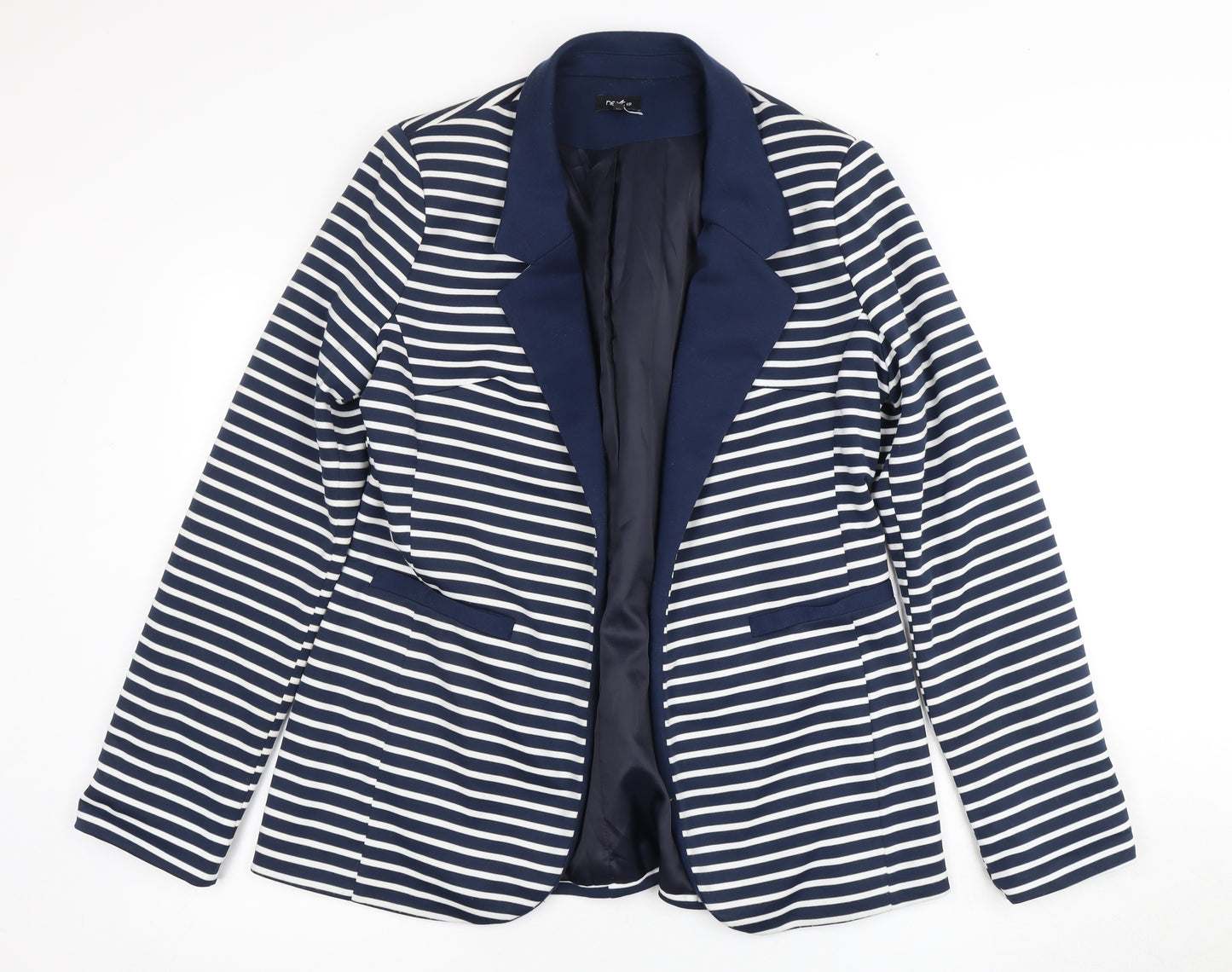 Next Women's Blue Striped Blazer Size 16