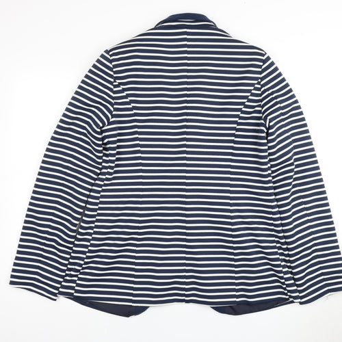 Next Women's Blue Striped Blazer Size 16
