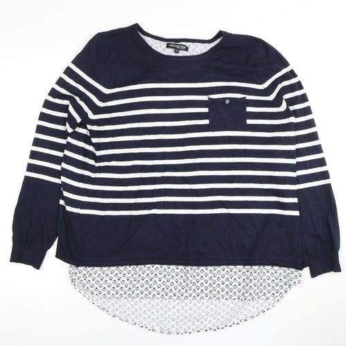 Debenhams Women's Blue Striped Blouse, Size 14